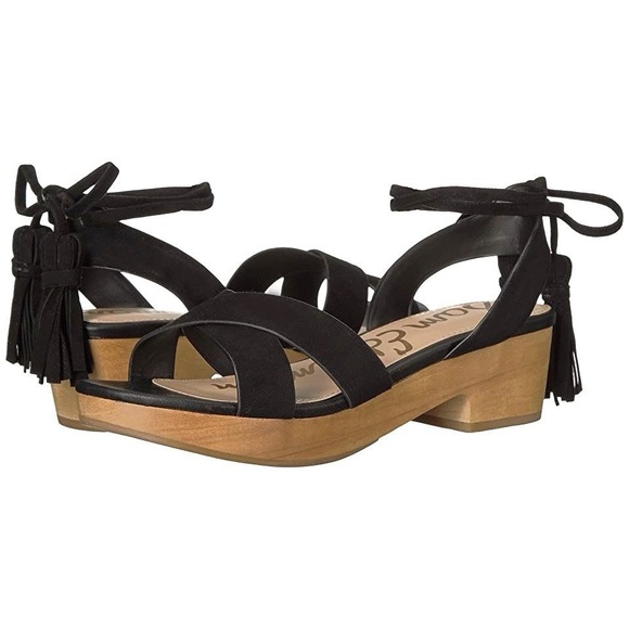 Sam Edelman Shoes - [NWOB] Sam Edelman Jenna Wood Platform Clog Sandal, Size 9, Black Suede Leather